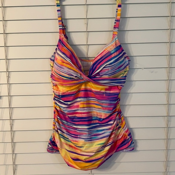 NWOT Ralph Lauren Striped‎ Tankini Top Size 6 - Picture 1 of 7